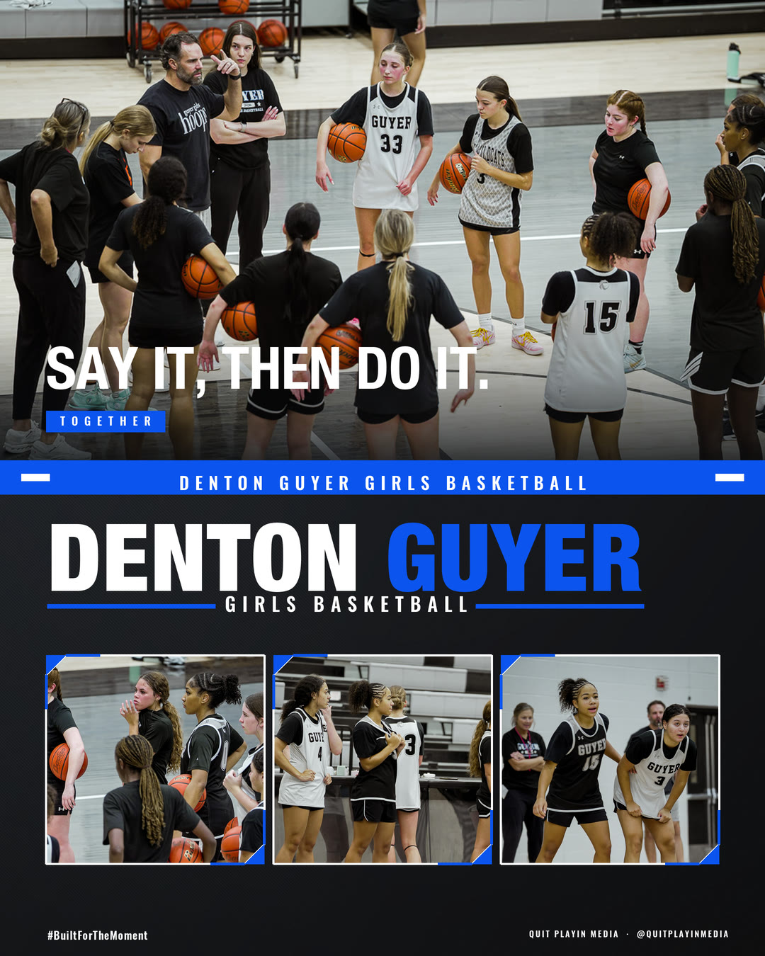 Collage: Say it, then do it. Pillar: Together.